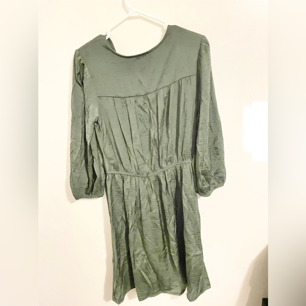 Sz S Reitmans midi dress 3/4-Sleeve Empire Dress with Pleats green - Picture 6 of 10